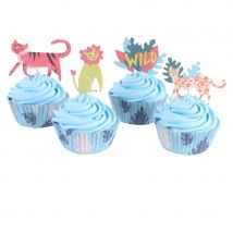 Kit 24 Caissettes Et Déco Cupcakes - Animaux De Safari - Annikids