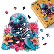 Puzzle 2d En Bois Adulte - Phoque Et Fleurs - Figured'Art