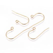 10 Crochets Boucles D'Oreilles Metal Dore 27 Mm Acier Inoxydable 304 - Creation Bijoux Perles - La boutique de Karine