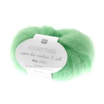 Fil À Tricoter Essentials Super Kid Mohair Loves Silk: Luxe, Douceur Et Créativité - 25gr - Rico Design 062 Vert Fluo