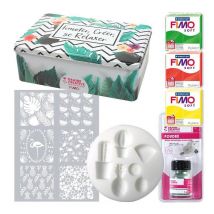 Boîte Métal Accessoires Pâte Polymère - Thème Tropical - Graine Creative