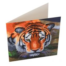 Kit Carte Broderie Diamant 18x18cm Tigre - Crystal Art