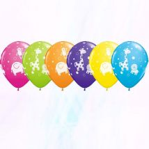 6 Ballons Animaux De La Jungle - QUALATEX