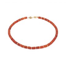 Collier Blima En Pierres Agate Rouge - Sloya
