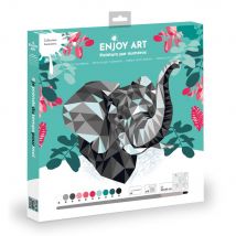 Enjoy Art - Peinture Par Numéros 30x30cm Éléphant - Enjoy Art