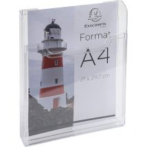 Distributeur - Présentoir - Prospectus - A4 - 2 Compartiments - A Fixer - Transparent - Exacompta