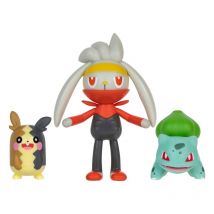 Pokémon - Pack 3 Figurines Battle Figure Set Morpeko, Bulbizarre 1, Lapyro 5 Cm - Jazwares