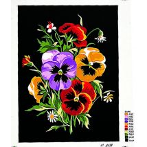 Canevas Pénélope Antique Pensées 30x40cm - Margot