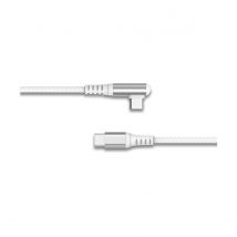 Force Power Câble Usb-c Vers Usb-c 60w 3a Coudé Renforcé Charge Et Synchronisation 2m Blanc