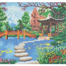 Crystal Art Kit Tableau Broderie Diamant 30x30cm Jardin Japonais - Crystal Art