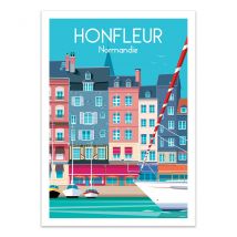 Affiche 30x40 Cm - Honfleur Normandie - Raphael Delerue - Wall Editions