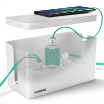 Boîte Cache Câble S (23 X 12 X 11 Cm)- Cache Multiprise, Boîte Rangement Câble- Boîte Multiprise- Polystyrène- Blanc- Acropaq - Acropaq