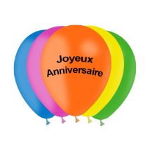 Lot De 8 Ballons Joyeux Anniversaire Assortiment De Couleurs - Darda