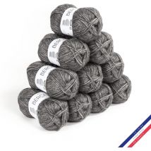 10 Pelotes De Laine - Gris - Polyester, Laine, Acrylique - Bergère De France - Cocooning - Bergere de France