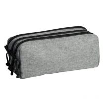 Trousse - Scolaire - Gris - Rectangulaire - 3 Compartiments - School - Ki Sign