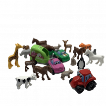 Ensemble Tracteur Et Animaux De La Ferme