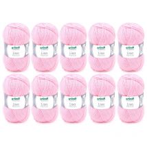 10 Pelotes De Laine - Rose Bébé - 5 - 100% Acrylique - 3,5/4,5 Mm - Gründl - Lisa Premium