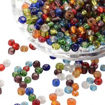 500 Perles De Rocaille Multicolore Interieur Argenté Diametre 4 Mm 6/0 - Creation Bijoux - La boutique de Karine