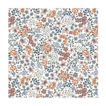 Tissu Coton Fleuri Blanc Vendu Par 50 Cm - Distrifil