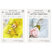 Coffret Diy Papier - Mariage - 2 Barrettes Florales + 1 Boutonnière - French Kits