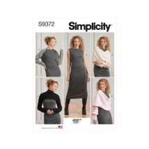 Patron Simplicity 9372 - Robe Et Haussements D'Épaules Pour Femmes Du 32 Au 54 Fr Taille N°fr 32-54
