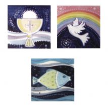 Motif De Cire Motifs Chrétiens, 4x4cm, 3motifs Assortis, 3 Pces - Rayher