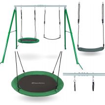Jeux D'Éveil Balançoire Enfant +3, Balançoire Double Ronde & Siège Hauteur Réglable 200 Kg Max - HyperMotion