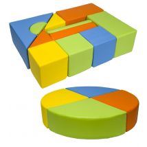 Set De 15 Blocs En Mousse Pour Le Jeu Jaune, Vert, Orange - Velinda