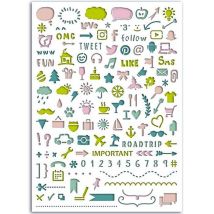 Pochoir Pour Bullet Journal 15 X 20 Cm - Icônes - Toga