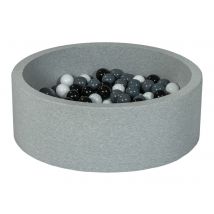 Piscine À Balles Aire De Jeu + 200 Balles Noir,blanc,gris - Velinda