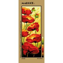 Canevas Pénélope Antique Coquelicots Au Vent 25x60cm - Margot