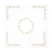 Kit De Nappe À Broder - Chaine De Marguerites - 80 X 80 Cm - Trimits Blanc