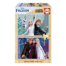 2 Supers Puzzles En Bois 25 Pièces La Reine Des Neiges - Educa Borras - Rouge