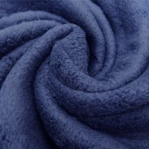 Tissu Doudou Uni Bleu Marine Au Mètre - Craftine