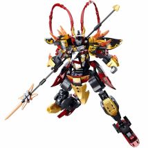 Robot Super Pr Mecha Noir Rouge Jaune - Sluban