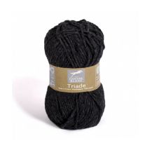 Pelote De Laine Et Coton À Tricoter Triade - Cheval Blanc 034 Noir