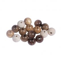 Assort. Perles En Bois , Fsc 100%, 10mm, Tons Naturels, Polies, 52 Pces - Rayher