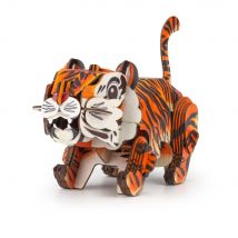 Mieredu Puzzle 3d Construction&son: Animaux Sauvages / Tigre 11,83x5x8,21cm, Avec Son, Fonctionne Sur Une Piles bouton Cr2032 (incl.), En Boîte 