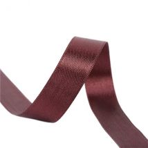 Bobine 25m Ruban Satin Double Face Aubergine Fabriqué En France - My mercerie
