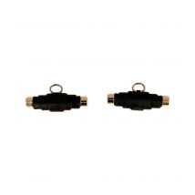 Lot De 6 Boutons Buchette Simili Cuir 48mm Noir - MyMercerie