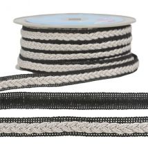 Bobine 20m Galon Robe Bicolore Gris Clair/noir 14mm - My mercerie