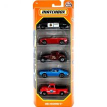 Pack De 5 Vehicules Matchbox : Mbx Highway Ii - Mattel - Hfh04 - Set Voitures Miniatures - Pick Up - Matchbox