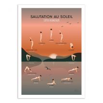 Affiche 30x40 Cm - Yoga Salutation Au Soleil - Frog Posters - Wall Editions