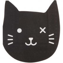 20 Serviettes Chat Noir - Rico