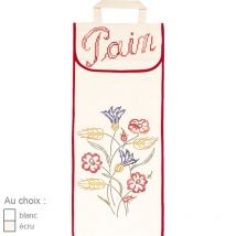 Sac À Pain En Coton Blanc Fleurs Des Champs - LUC