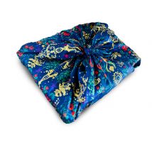 Emballage Furoshiki Satin Luxe 100% Coton :jardin Fauvre Taille L : 85x85cm Fabriqué En France - Carédeau