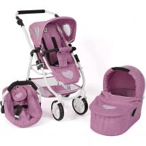 Poussette Pour Poupées 3 En 1 Emotion Jean Rose - Bayer Chic 2000