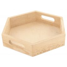 Plateau En Bois Hexagonal 20 X 18 X 4 Cm - Megacrea DIY