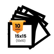 10 Passe-partout - Noir - 15x15cm - Photo 10x10cm - Pour Cadre - Encadrement - Aedes