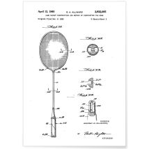 Affiche Brevet Raquette Badminton | A3 : 29,7x42cm - L'afficherie